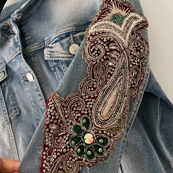 Embroidered & Embellished Denim Jacket - Picture 4 of 8